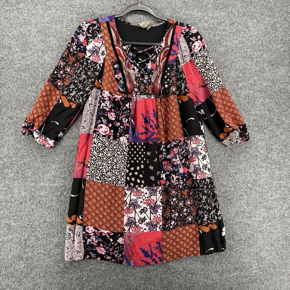 Anthropologie One September Dress Size XS Patchwork Prairie Boho‎ Hippie Cottage